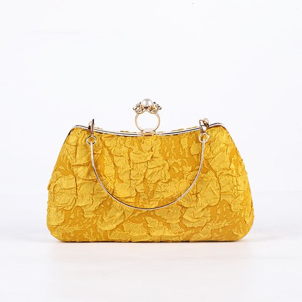 

evening bags womens party highend fashion folds fabric metal handle handbags clutches wedding ladies chain shoulder clutch 221128