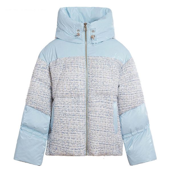 

womens down parkas winter warm hooded contrast color stitching fashion jacket white duck thick women nbh632 221129, Black