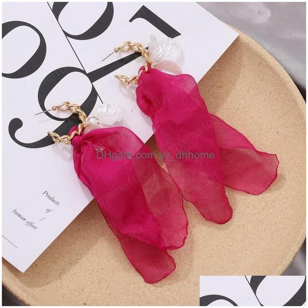 

dangle chandelier be color organza drop earring for women fashion lace earrings dangle wedding jewelry accessories delivery dho1p, Silver