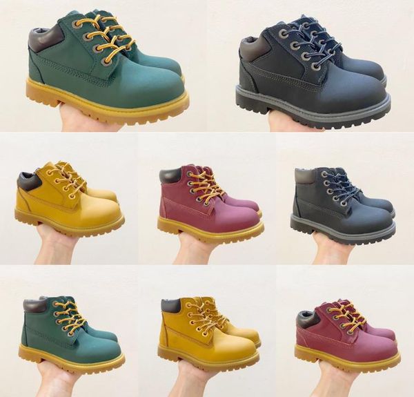 

2022 timber designer luxury boots for kids land fashion new winter work boys girls toddlers snow rain triple white bla5953534, Black