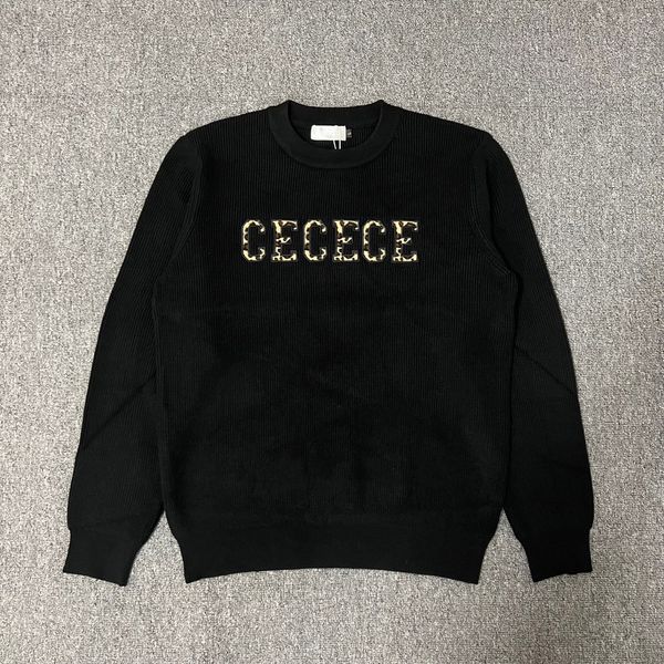 

designer cardigan men womens sweaters senior green sweater leisure autumn winter omfortable turtleneck small round neck embroidered leopard, White;black