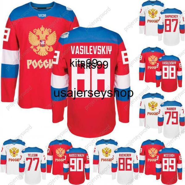 

hockey jersey 2016 world cup team russia jerseys wch 90 namestnikov 89 nesterov 88 vasilevkskiy 87 shipachev 86 kucherov 79 markov 77 telegi, Black