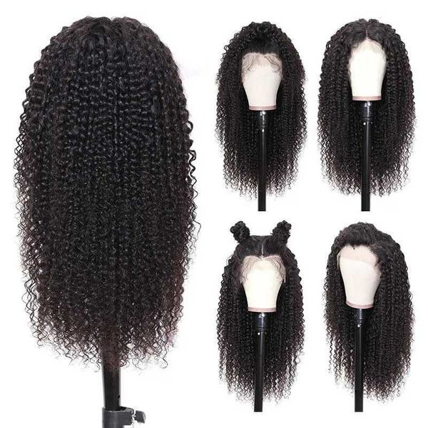 

headwear hair accessories mongolian afro kinky wave transparent al 13x4 150 180 density deep curly lace front wig