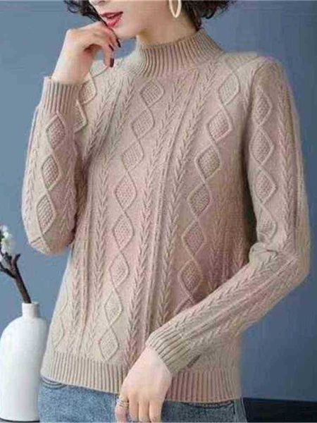 

women's sweaters 2022 new autumn winter women thicken slim sweater korean fashion turtleneck knitted sweater basic women clothing j220, White;black