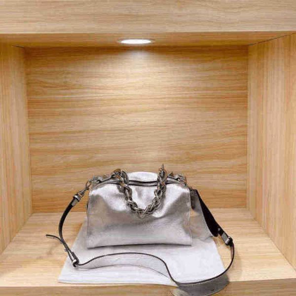 

shoulder bags women handbag female silver leather fashion tote 211116