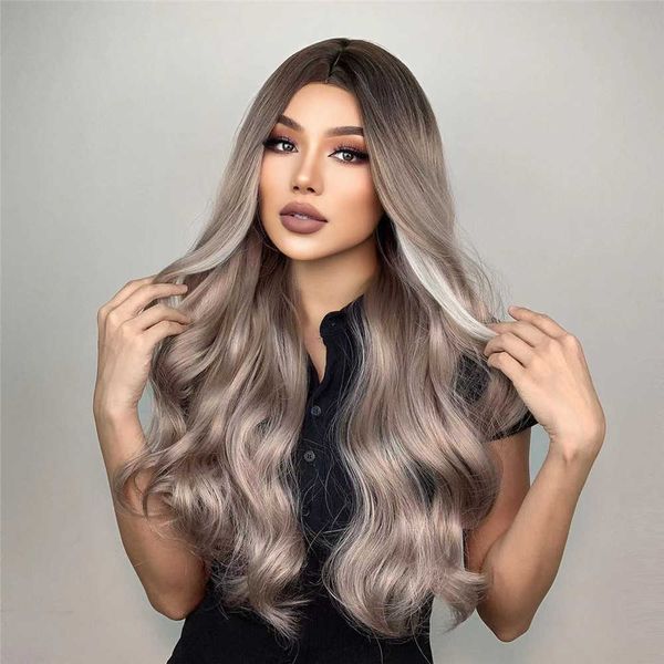 

headwear accessories most popular high temperature fiber synthetic long gray silky hair wigs