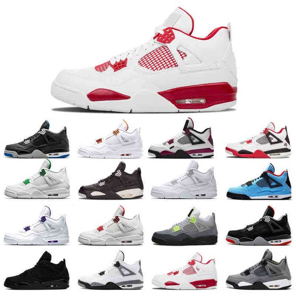 

basketball shoes cat court purple university red neon bred alternate motorsport orange metallic white cement pure money 4s man woman, Black