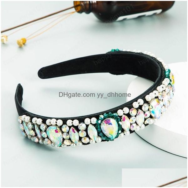 

headbands mti color diamond headband for woman luxury hand made crystal beaded hairband bridal wedding hair accessory drop delivery dhm02, Silver