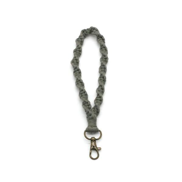 

keychains lanyards boho bag accessories rame wristlet keychains wrist lanyard strap keyring bracelet assorted color rames braided dhjsu, Silver