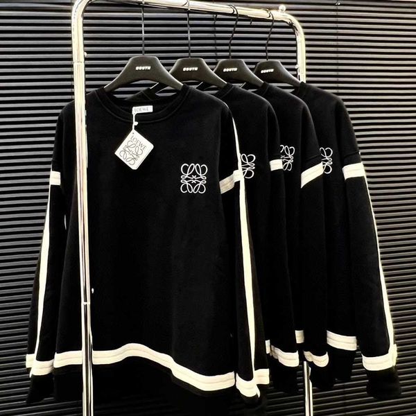 

hoodies loew's fashion sweatshirts designer hoodie letter printing pullover quality 22ss embroidered color loose sweatshirt trendy ins, Black