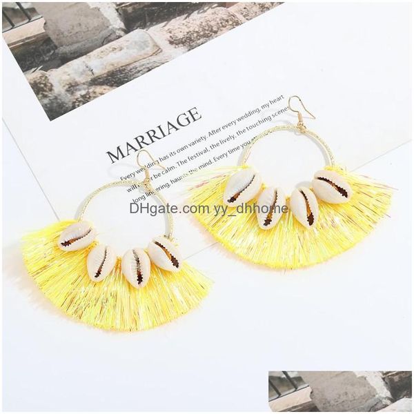 

dangle chandelier rame tassel earring for women bohemia shell fringed drop dangle earrings handmade jewelry summer holiday delivery dhcrb, Silver