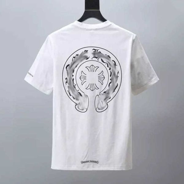 

t men's fashion shirt brand tees men women sanskrit letter sweatshirts short sleeve horseshoe couple t-shirt classic cross tee tshirts, White;black