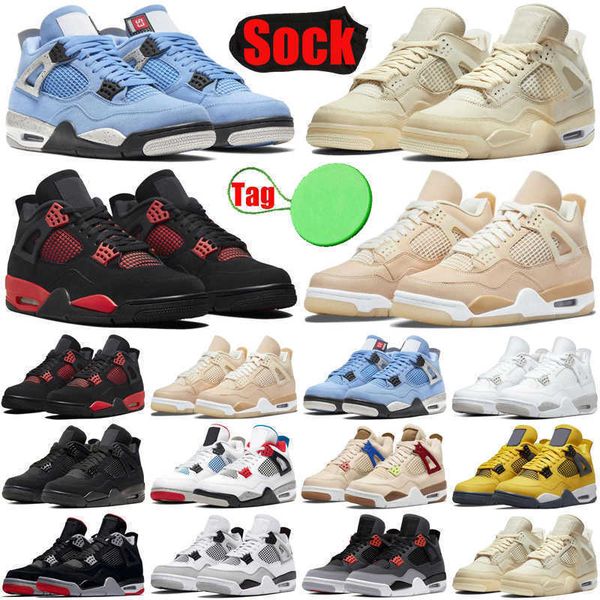 

boots 2022 4 4s mens womens basketball shoes black cat shimmer sail university blue red thunder bred white oreo cactus jack neon men trainer