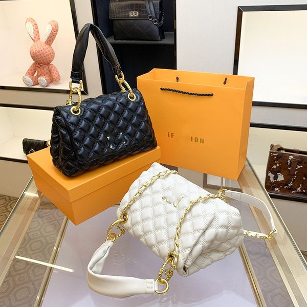 

brand design evening bag 2022 new women's bags premium leather chain bag lingge handbag fashion one-shoulder bag