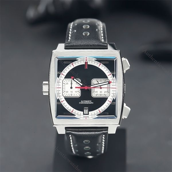

wristwatches brand 39 mm men s quartz chronograph 1999 special edition caw211y leather strap luxury relogio 221128, Slivery;brown