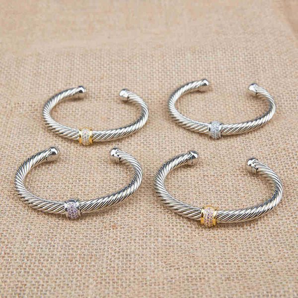 

66sbangle designer fashion jewelry bracelet sliver bangle charm cable classics color sterling sier bracelets with white and pink, Black