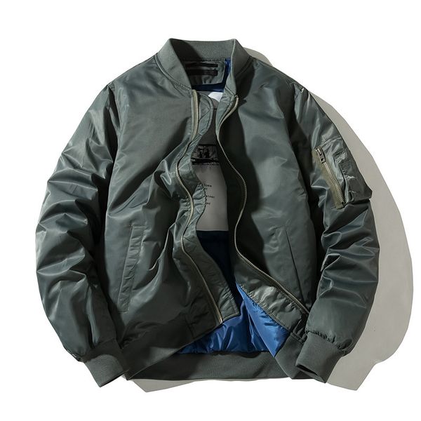 

men's jackets winter thick streetwear men hip hop military coats bomber jacket fall solid basic coat casual windbreaker custom 221129, Black;brown