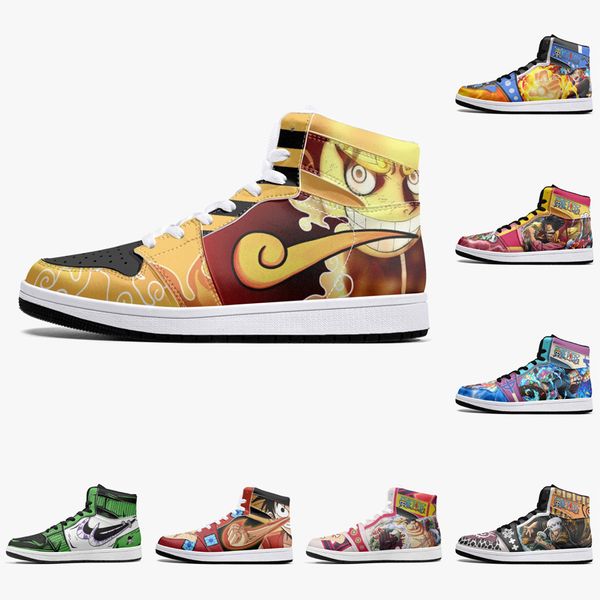 

customs shoes diy anime designer sneakers indoor basketball shoes for men casual jogging women street fashion personalized sneaker high size