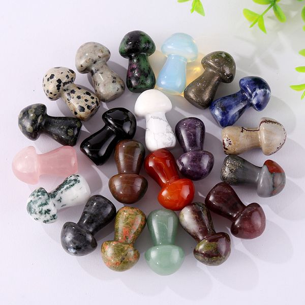 

natural stone 36mm mushroom statue crystal home decoration amethyst rose quartz crafts room ornament, Black
