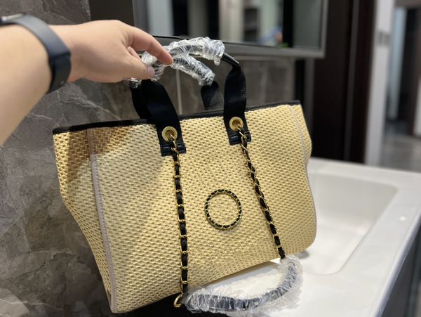 

tz women luxury handbags designer beach bag fashion shopping bags large capacity light leisure design business travel shoulder bag weave str