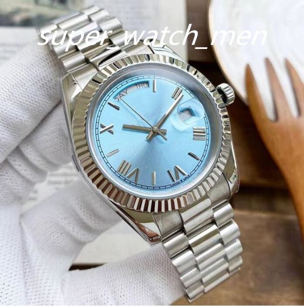 

6 style luxury watch mens automatic mechanical watchs 41mm roman numeral dial full stainless steel strap folding casp wristwatches, Slivery;brown