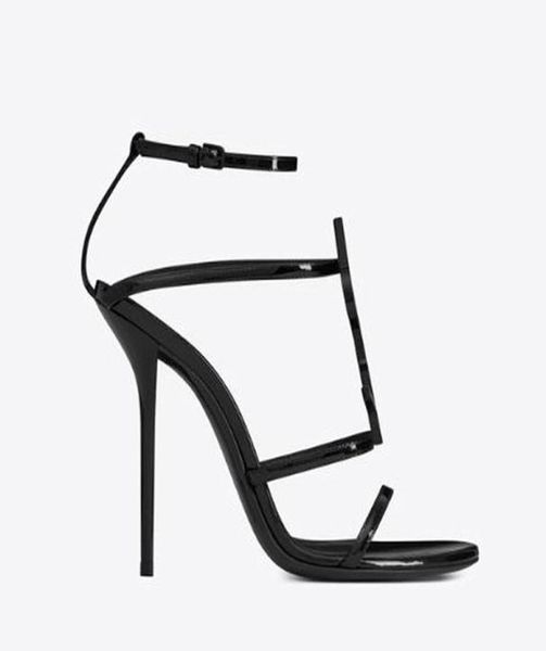 

2021 women colorful heels sandals tstrap highheeled pumps 4 colors ladies patent leather dress single shoes1681707, Black