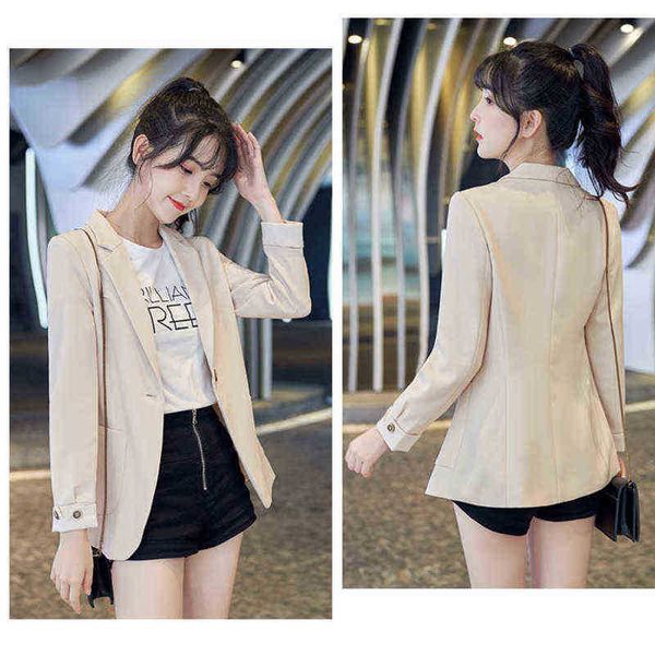 

blazers women solid outfit loose elegant retro fashion high street allmatch spring comfortable office lady blazers new j220813, White;black