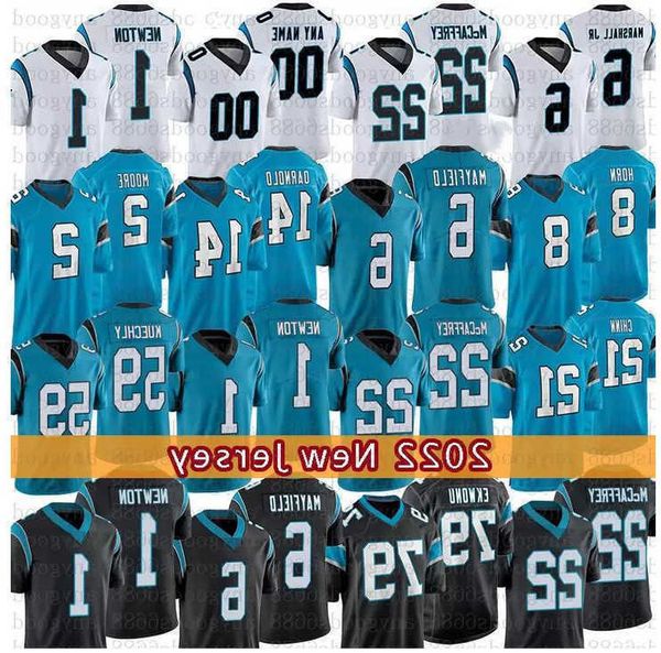 

football jersey carolina''panthers''14 sam darnold 6 baker mayfield 22 christian mccaffrey 2 dj moore 82 tremble 15 lavi, Black;red