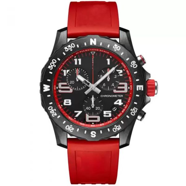 

2022 luxury men's watch quartz endurance pro avenger chronograph 44mm watches red rubber 1884 men watches hardex glass wristwatches, Slivery;brown