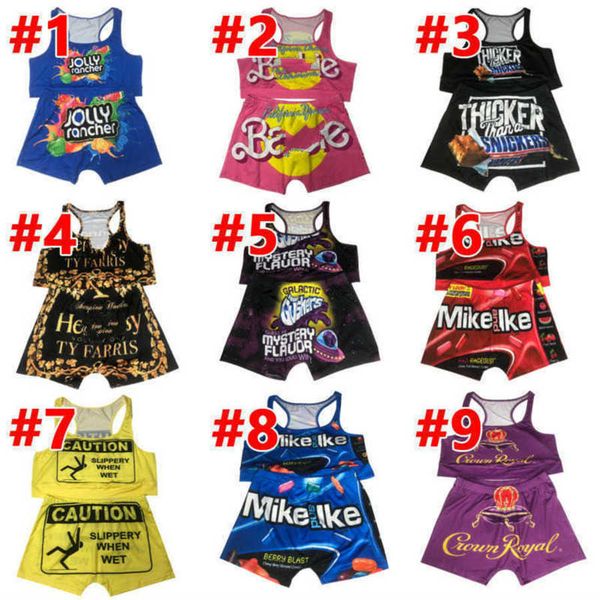 

women tracksuit 2 piece set shorts yoga pants outfits designer cartoon letter printed casual clothing suspenders suit 27 colours, Gray