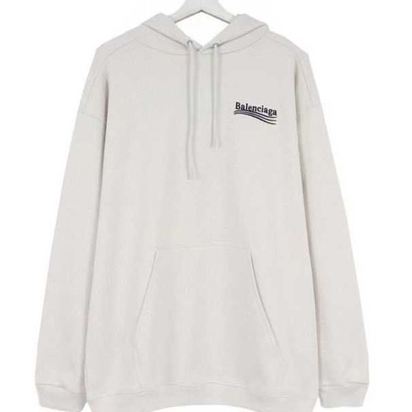 

trendy designer bbalencigass hoodies version 22ss autumn winter paris wave embroidery hooded sweater couple, Black