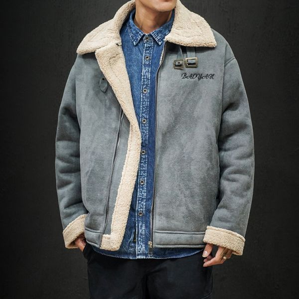 

mens jackets fashion woolen jacket winter vintage suede thick coats streetwear hip hop warm coat casual plus size 5xl 221129, Black;brown