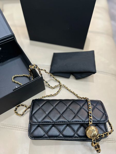 

tz 23c women's flap sheepskin square bag luxury gold ball woc golden hardware metal chain crossbody bags vintage shoulder bag designer