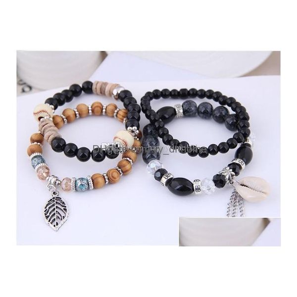 

charm bracelets boho beads bracelets for women vintage bracelet femme shell natural stone charm bijoux mtilayer sets drop delivery je dhqwm, Golden;silver