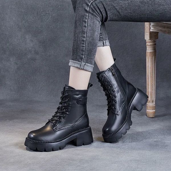 

woodpecker martin boots women's light soft sole fashion new vintage short boots, Black