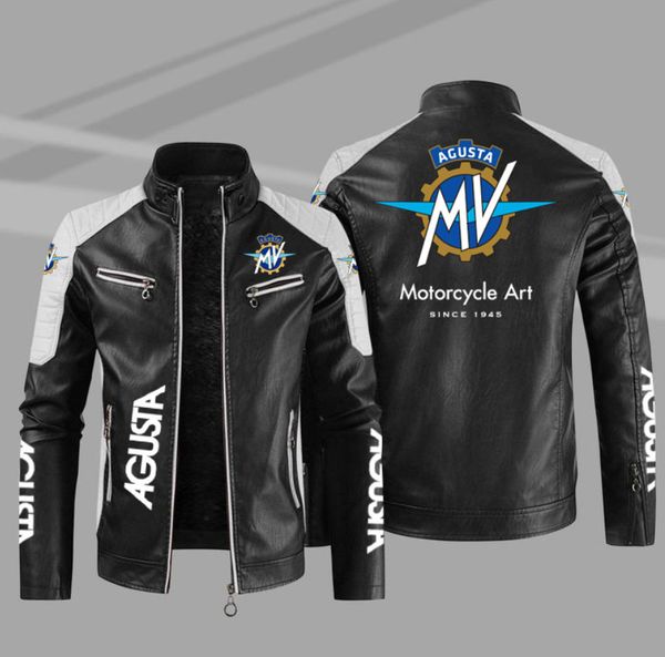 

mens jackets mv agusta pu leather motorcycle men slim fit 221129, Black;brown