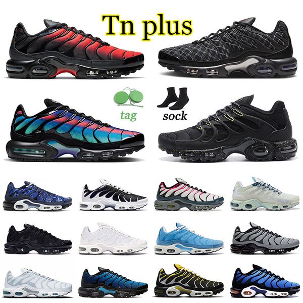 

2022 new tn plus mens running shoes unity tns triple black white university blue terrascape black lime leather purple men women trainers spo
