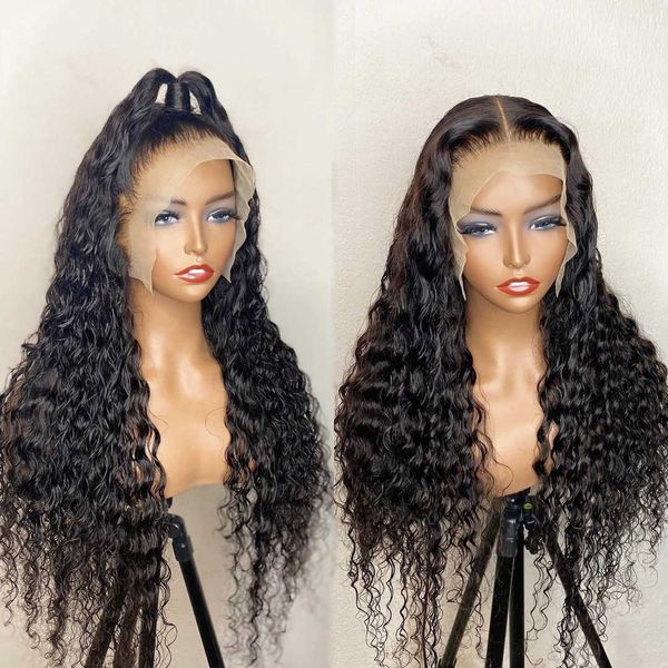 

headwear accessories wholale peruvian virgin water wave front s human hair for black women curly 360 hd lace frontal wig
