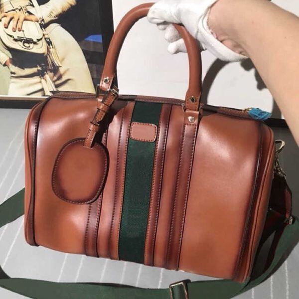 

5a designer travel boston bag men women fashion luxury cylinder leather original handbag diagonal crossbody genuine leather bags