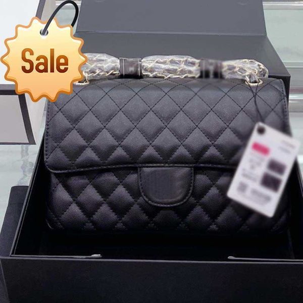 

women's luxury designer shoulder bags 2023 fashion classic caviar leather crossbody bag texture gold chain portable messenger bag facto