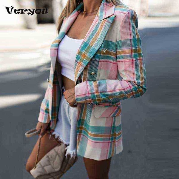 

2021 new fashion plaid blazer women springautumn vintage tweed suits jackets chic office ladies slim outerwear jackets j220813, White;black