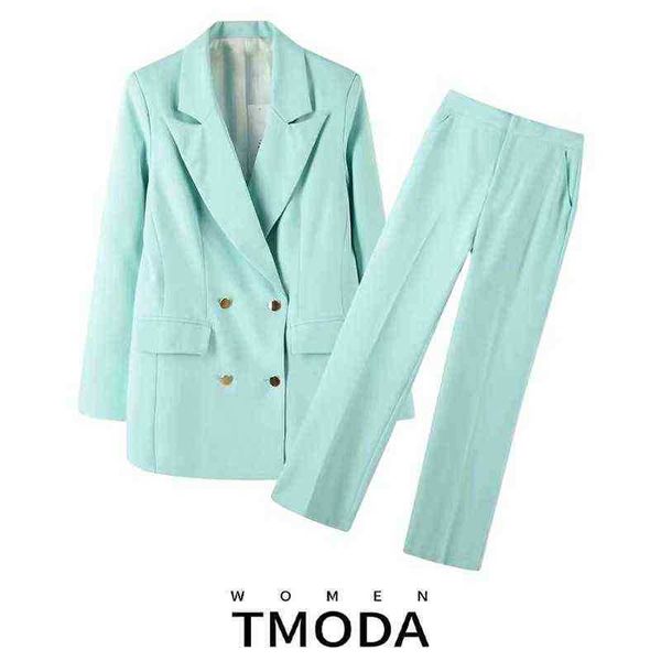 

suit tmoda1406 2022 women double breasted chic autumn casual blazer suit jacket, White;black