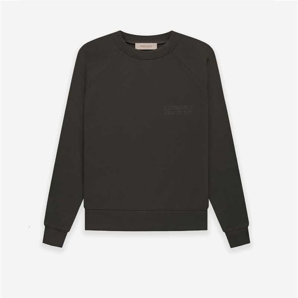 

hoodies hweatshirts fog essentials 2022 original flat new chest color flocking fashion high street round neck sweater, Black