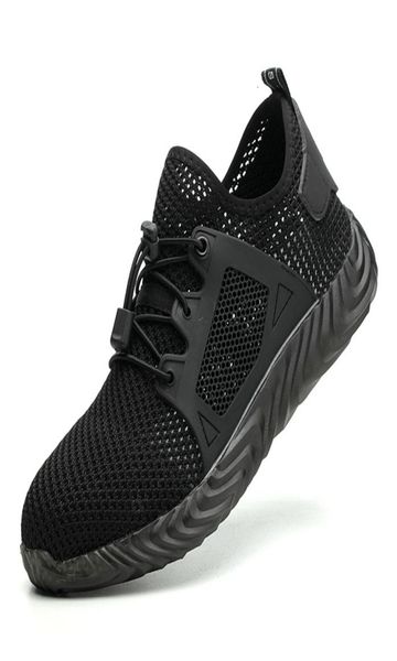 

work safety shoes with steel toe cap 2019 drop women men boots indestructible air lightweight resistant male shoes 48 cj198484492, Black
