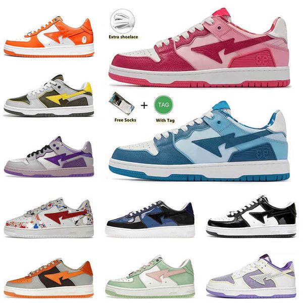 

quality new 2022 bapestas baped sk8 sta for men women casual shoes designer abc camo pink blue black white brown ivory bapesta trainers
