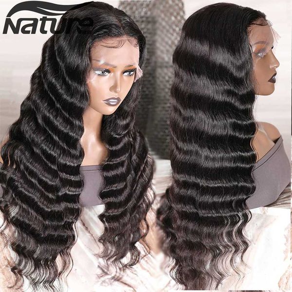 

headwear accessories 13x4 front brazilian human hair wig 30inch hd loose deep wave lace frontal wigs for black women