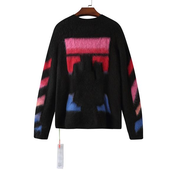

designers sweater mens womens arrow color gradient cardigan senior classic multicolor round neck autumn winter keep warm comfortable oversiz, White;black