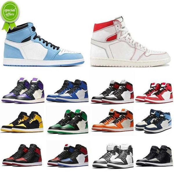 

2022 jumpman 1 1s basketball shoes mens women university blue high dark mocha chicago obsidian unc white lucky green outdoor sports trainers, Black