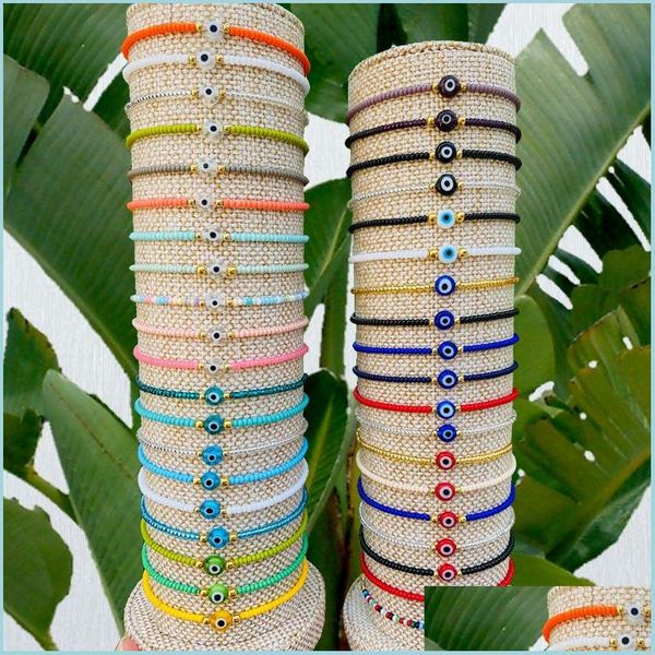 

charm bracelets turkish eye bracelet white blue evil eyes lucky couple bracelets for women colorf crystal bead rope chain wo dhgarden dh1ct, Golden;silver