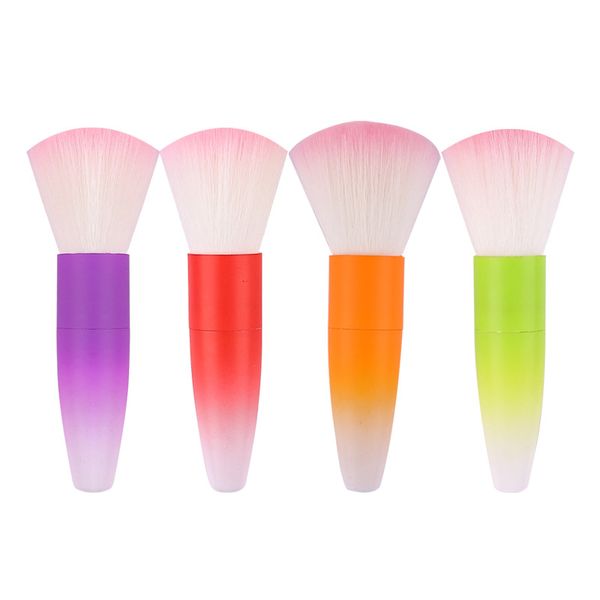

gradient color nail brush powder remover cleaning professional dust brushes nail duster cleaner tool, Yellow